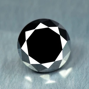 1.80Ct Natural JET BLACK DIAMOND Brilliant Round Cut _ Loose Diamond - Picture 1 of 2