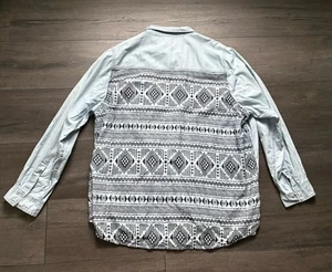 Torrid Embroidered Long Sleeve Chambray Button Up Shirt Western Boho Size 3 - Picture 1 of 7