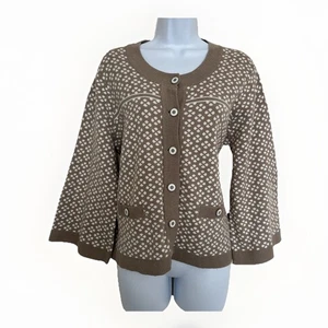 INTOWN BRAND NEW Women's CARDIGAN Jumper Sz 14 Cotton Knit P2P 42” L23” - Picture 1 of 10