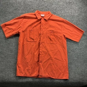 Vintage El Sol Shirt Mens Large Orange Short Sleeve Button Front Casual 90s - Picture 1 of 16