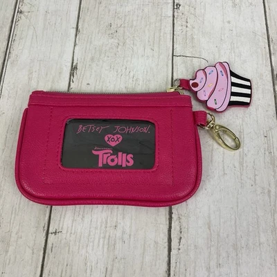 Betsey Johnson Monedero Identificación Cremallera Tarjeta Estuche Bolso Trolls Cupcake Nuevo sin Etiquetas Foto 1 de 4