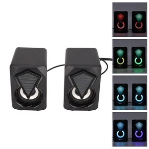 X2 Desktop Speaker Usb Powered Wired Pc Speakers With Breathing Light For H ND - Afbeelding 1 van 12