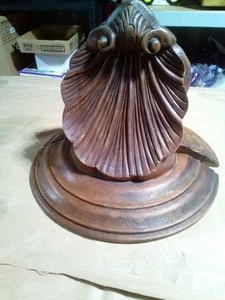 Vintage Buchstützen/Wandleuchter aus Holz Muschel, 2 Stück - Bild 1 von 7