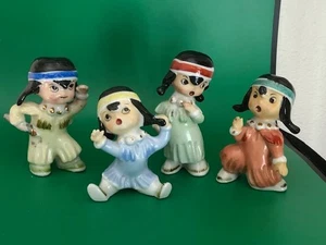 4 Vintage Ende 50er Jahre Indianer Kinder Figuren Made in Japan 4" groß - Bild 1 von 11