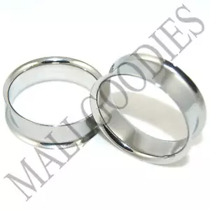 0695 Steel Double Flare Flesh Tunnels Earlets Saddle Gauges 1-1/4" Plugs 32mm - Picture 1 of 1