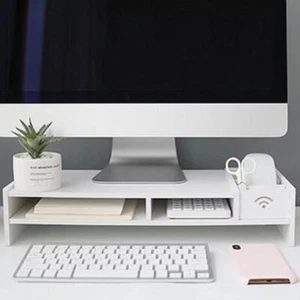 Easy Assemble PC Computer Screen Stand Elevated Laptop Organizer Rack Reading - Bild 1 von 14