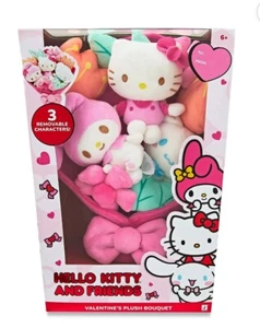 NEW Hello Kitty And Friends Valentines Plush Bouquet 3 Removable Characters 2025 - Picture 1 of 7