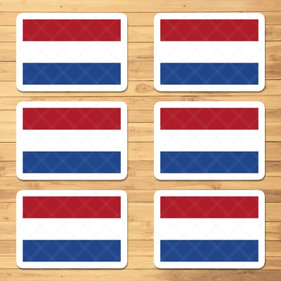 STICKERMANIAC 6 Pack Netherlands Flag Decals - Waterproof Vinyl STICKERS - Dutch Flag Sticker