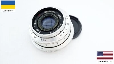 Vintage SLR red P silver KMZ Industar 50 3,5 50mm Zenit lens M39 portrait L39 - Image 1 of 4