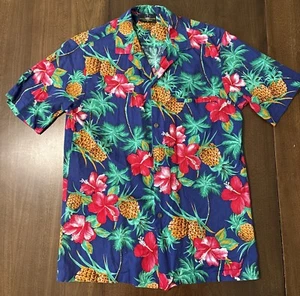 Men Shirt Tropical Hawaiian ROYAL CREATIONS Aloha Floral Hibiscus SZ Med Cotton - Imagen 1 de 6