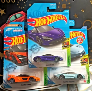 HOT WHEELS LOT OF 3 HW EXOTICS McLAREN 720S McLAREN SPEEDTAIL & McLAREN SENNA - Picture 1 of 5