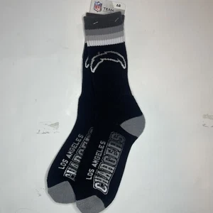Los Angeles Chargers Adult Crew Socks- 1 Pr Large High Quality New - Picture 1 of 2