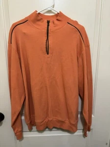 Kenneth Roberts Platinum men's orange 1/4 zip mock neck sweater size xl Pima - Bild 1 von 2