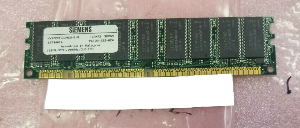 128MB SDR SD SDRAM PC100 100 SYNCH DUAL RANK 168PIN ECC 8X8 18CHIPS UBDIMM - Image 1 of 1