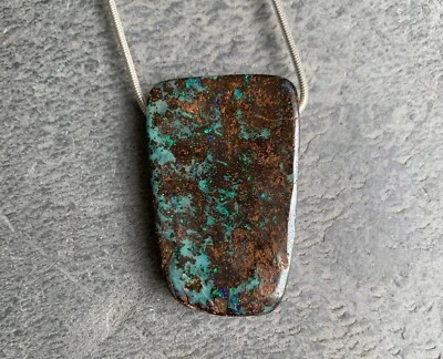 Collana/Pendente In Argento 925 Con 1 Grande Opale Boulder D'Australia - Immagine 1 di 4