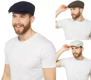 Gorra plana de lino para hombre ligera pico panadero newsboy sombrero de verano - Imagen 1 de 4