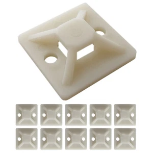 10x Base de fijación de brida de cable 20x20mm autoadhesiva Base adhesiva Soporte de cable - Imagen 1 de 5