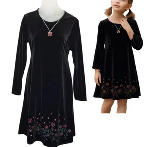 Speechless Butterflies Flower Embroidered Dress Junior/Teen Size 14 w/Necklace - Picture 1 of 10