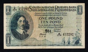SOUTH AFRICA 1 POUND 1957 P-92d VERY FINE - Picture 1 of 3