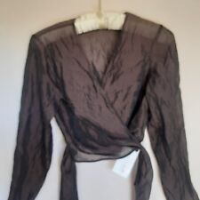 Andrea Polizzi Vintage Silk Women's Wrap blouse made in the USA Size Large 