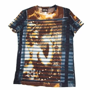 Jean Paul Gaultier Paris Fireworks Stripe T Shirt Blue Size 48 Cotton Men's Auth - Picture 1 of 16