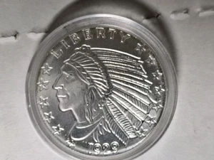 1/4 oz Silver Round - Incuse Indian No Capsule - Picture 1 of 2
