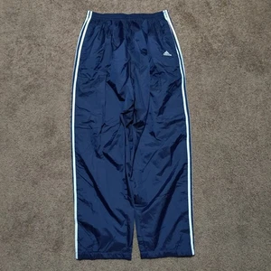 Vintage Adidas Windbreaker Track Pants Men's 2XL Warm-Up Y2K Blue Navy Lined - Picture 1 of 6