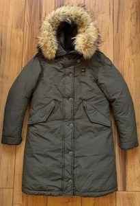 100%ORIG BLAUER USA DAUNEN JACKE PARKA OLIV GR.S DAUNENJACKE MIT PELZKRAGEN - Bild 1 von 19