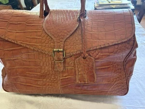 New Leather Holdall In Tan , Great Weekend Bag Or Hand luggage, - Picture 1 of 6