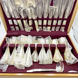 Vintage Nobility Plate Flatware Silverplate Wind Song 47 pieces Service for 8 - Picture 1 of 8