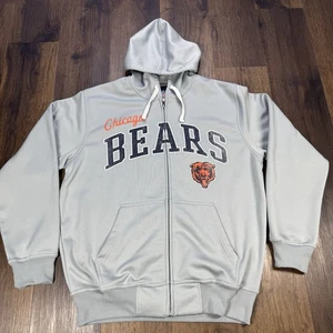 NFL Chicago Bears grauer Hoodie mit durchgehendem Reißverschluss Fronttaschen mit Kordelzug Größe Large - Bild 1 von 8