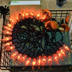 27.8Ft Halloween Decorations Flickering Flame String Lights with 27.8FT-Clear - Picture 1 of 9
