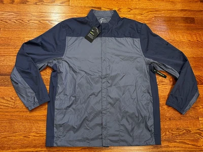 Nueva chaqueta cortavientos de golf Nike Shield para hombre XL azul cremallera completa 892274-011 ligera Foto 1 de 4