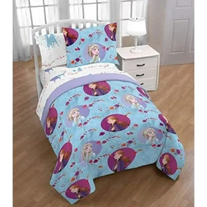 Disney Frozen 2 Full Comforter Blue Jay Franco Kids Disney Bedding Anna Elsa - Picture 1 of 4