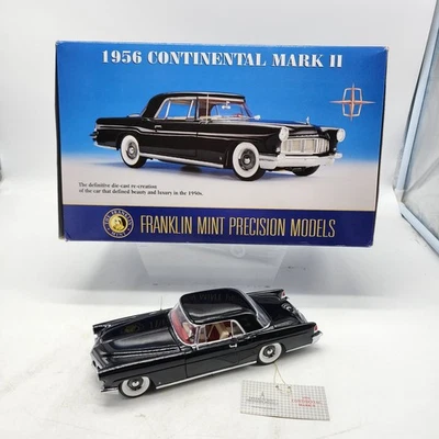 Franklin Mint 1956 Continental Mark II Die-Cast Car 1:24 Scale Black w/ Box - Image 1 of 4