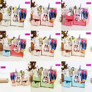 Multifunktions Desktop Aufbewahrungs box Holz für kosmetischen Make up Organizer - Bild 1 von 10