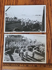 WW2 Candid Historical Photo USS Clay APA-39 Citations Leyte Battle Landing - Picture 1 of 19