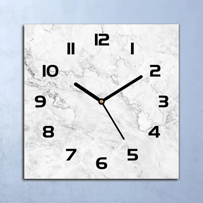 Horloge Murale En Verre moderne Élégant marbre Art 30x30 - Photo 1/4