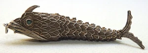 Antiker Sterlingsilber Gelenkfisch Judaica Besamim Havdala GEWÜRZHALTER 32m - Bild 1 von 5