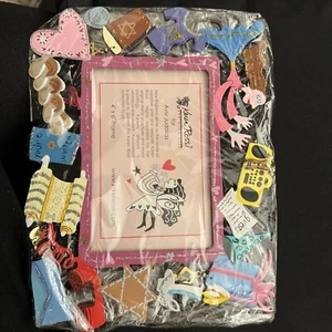 KAREN ROSSI FOR AVIV JUDAICA METAL PICTURE FRAME 4x6 RARE HANDCUT HANDPAINTED - Picture 1 of 12