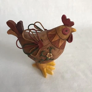 Coyne’s & Company Cock-a-Doodle-Doo Carved Rooster Wire Wings - Picture 1 of 7