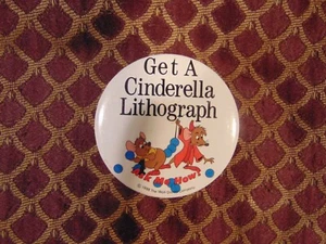1988 Disney Get A Cinderella Lithograph Ask Me How 3" Pins - Picture 1 of 3
