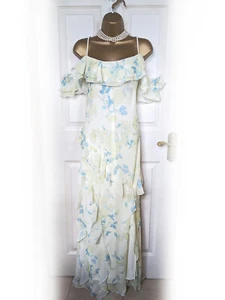 RITA ORA X PRIMARK Summer Yellow Ruffle Cold Shoulder Maxi Dress - BNWT - Picture 1 of 9