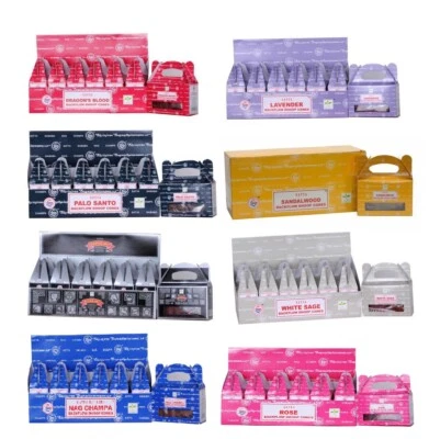 Satya Assorted Backflow Dhoop Cones 6 Boxes Total 144 Cones - Image 1 of 4