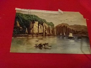 ANONYME - Vue de bateaux avec falaises et corbeaux.  - Picture 1 of 4