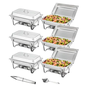 VEVOR Scaldavivande in Acciaio Inox per Buffet Catering Vassoi Sostituibili 7,5L - Foto 1 di 12