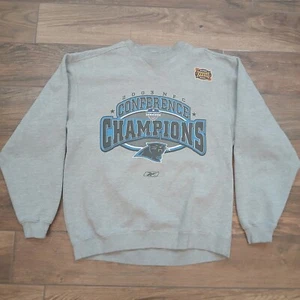 Vintage Carolina Panthers Sweatshirt Mens Medium Grey Reebok 2003 NFC Champions - Picture 1 of 8