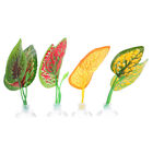  4Pcs Simulated Leaves Ornaments with Suction Cups Reptile Tank Plastic Leaves