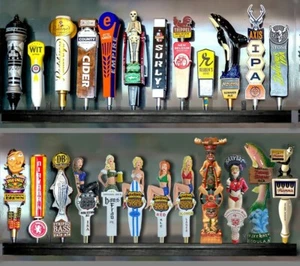 24 BEER TAP HANDLE DISPLAY LOT OF 2 WALL MOUNTED INCLUDES BRACKETS 2EA HOLDS 24 - Picture 1 of 4