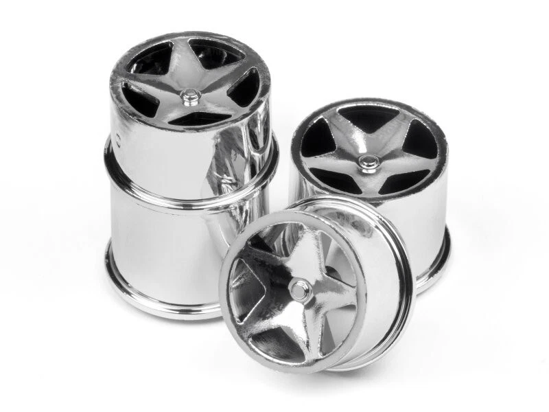 1HPI14279 - Q32 SUPER STAR WHEEL SET F/R (CHROME18x10/18x14/4pcs) - Image 1 of 1